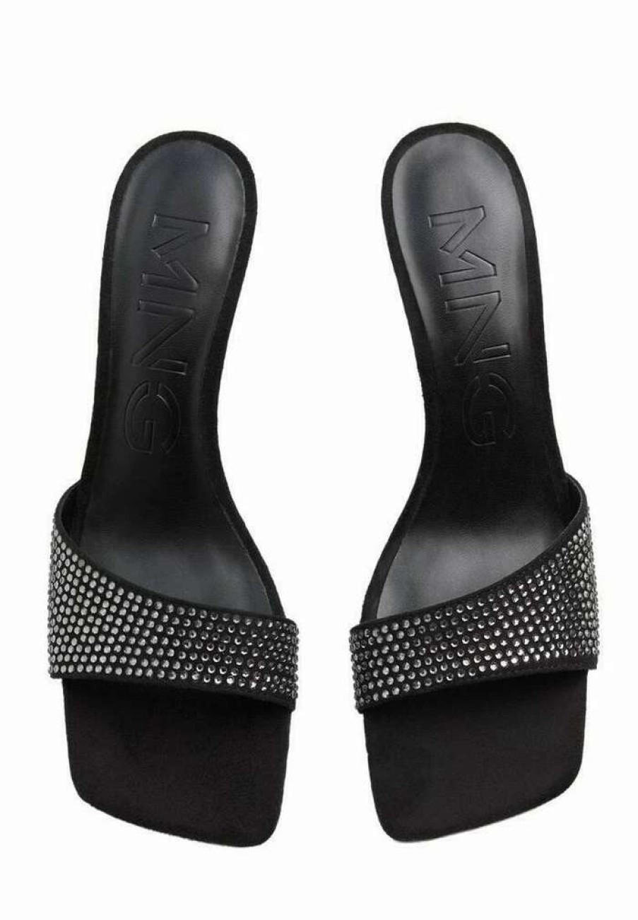 Shoe * | Mango Brilly Heeled Mules Black