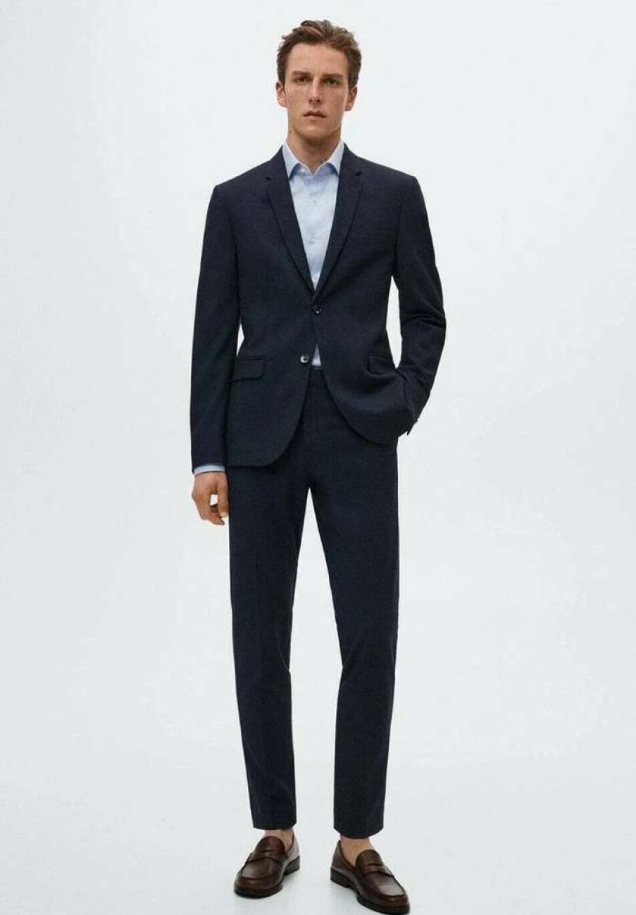 Clothing * | Mango Paulo Suit Trousers Dunkles Marineblau