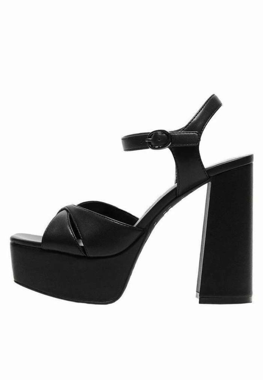 Shoe * | Mango Foam Platform Sandals Schwarz