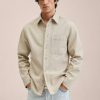 Clothing * | Mango Jazz Shirt Beige