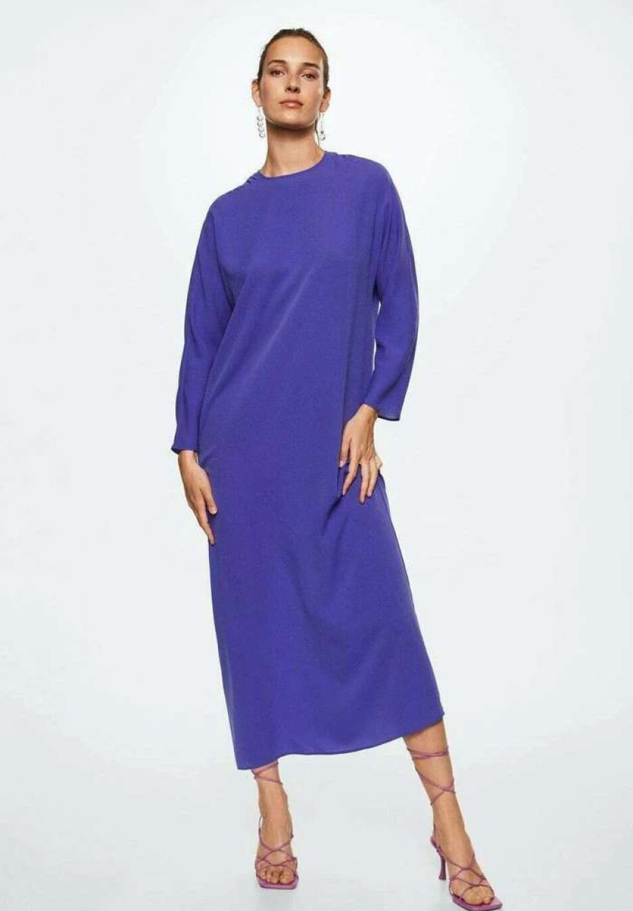 Clothing * | Mango Esmerald A Maxi Dress Blauw