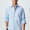 Clothing * | Mango Play Formal Shirt Sky Blue