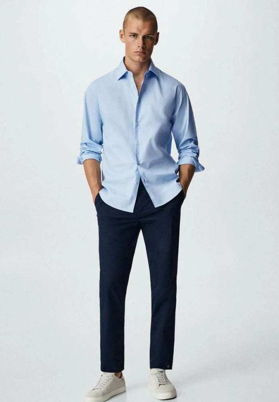 Clothing * | Mango Play Formal Shirt Sky Blue