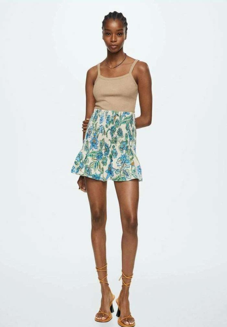 Clothing * | Mango Mini Skirt Bleu