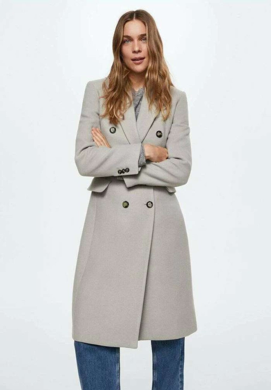 Clothing * | Mango Lipstick Classic Coat Ice Grey