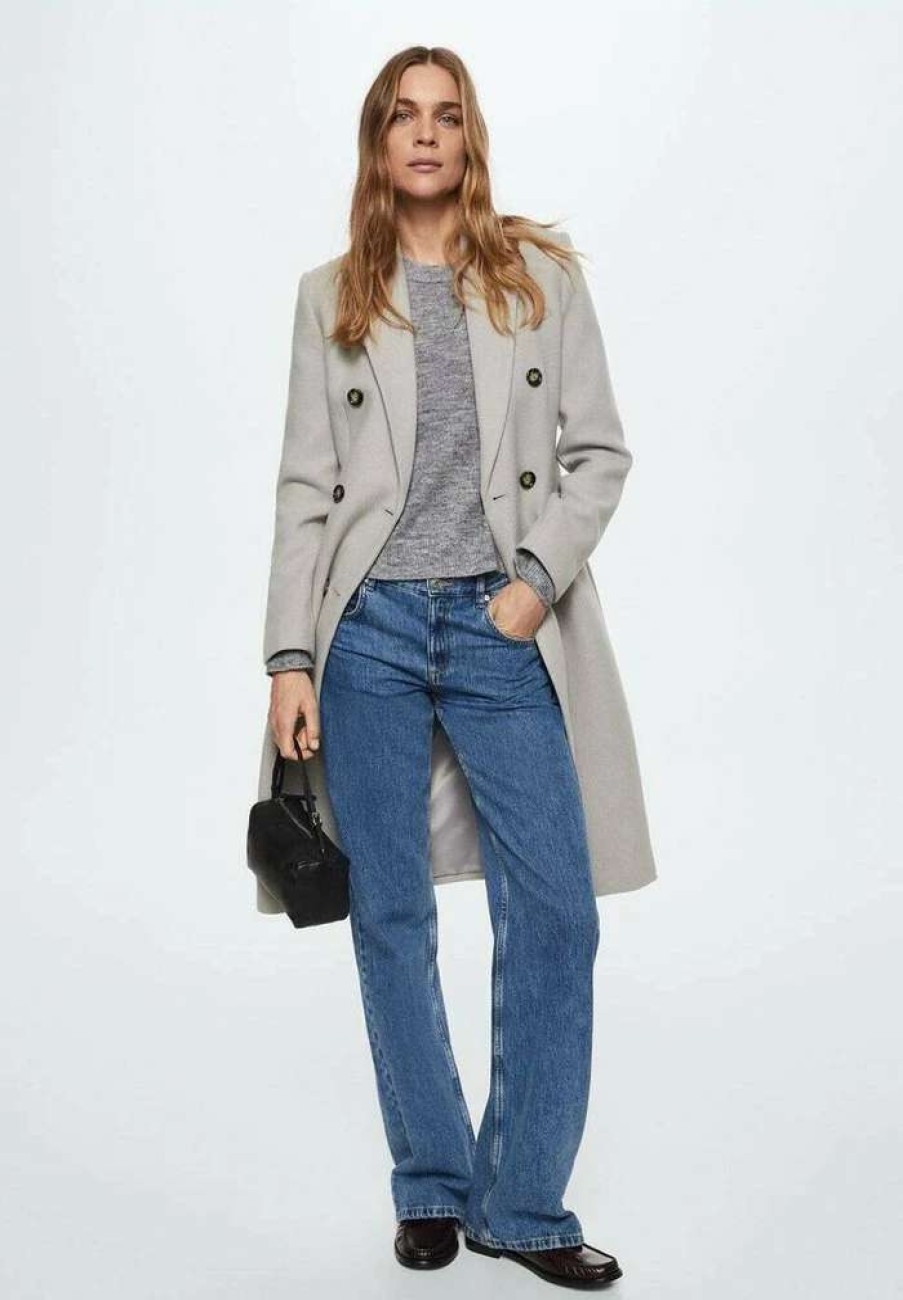 Clothing * | Mango Lipstick Classic Coat Ice Grey