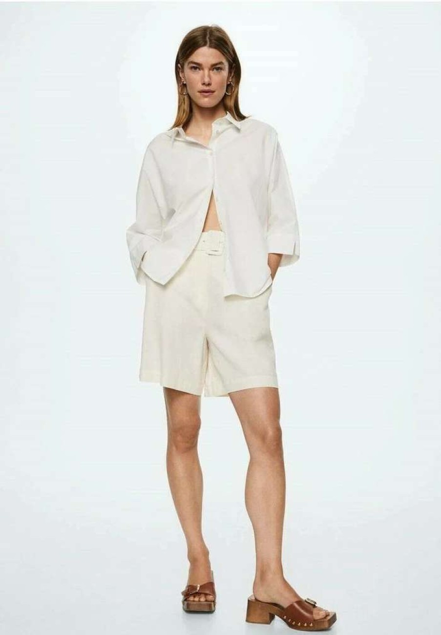 Clothing * | Mango Cancu-H Button-Down Blouse Blanc