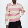 Clothing * | Mango Stripy Jumper Rose