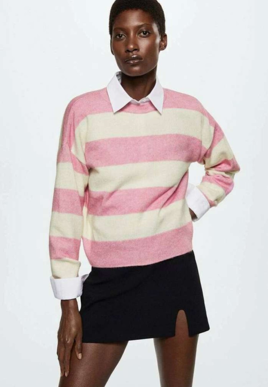 Clothing * | Mango Stripy Jumper Rose