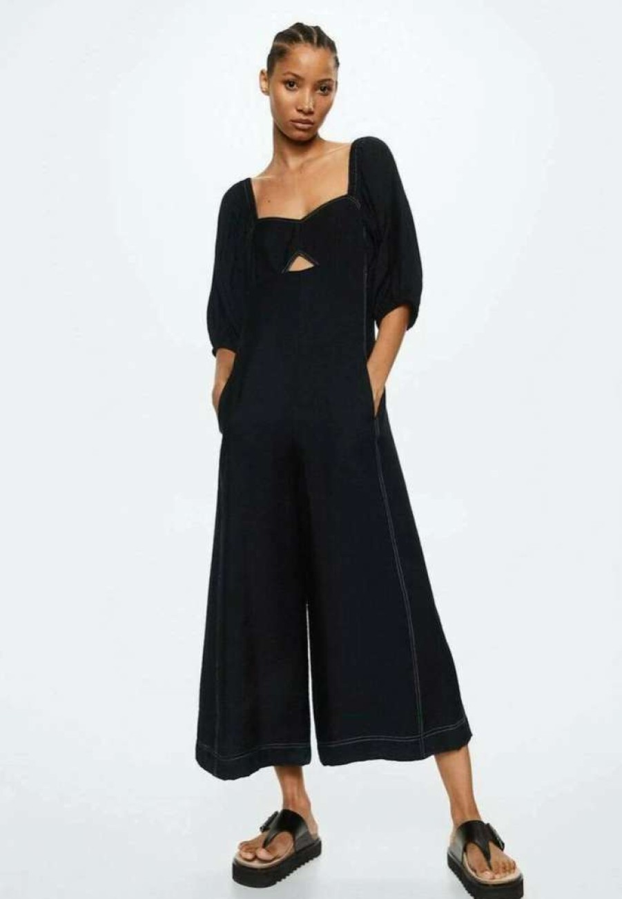 Clothing * | Mango Cashewl H Jumpsuit Black