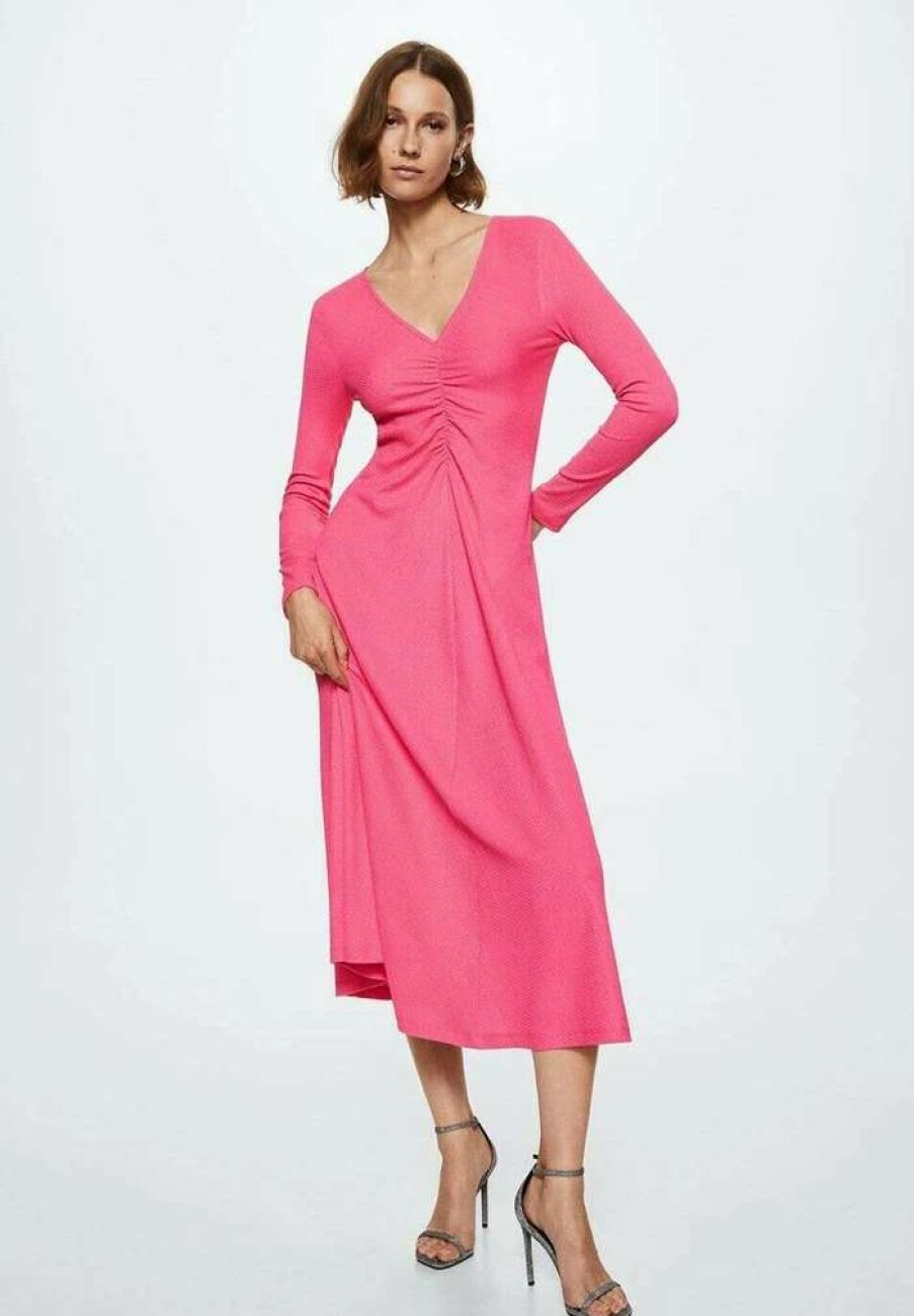 Clothing * | Mango Duna Day Dress Fuchsia