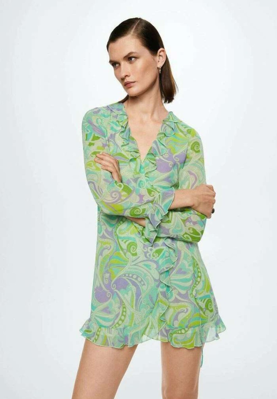 Clothing * | Mango Bolero Day Dress Vert