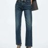 Clothing * | Mango Evelyn Straight Leg Jeans Bleu Fonce Vintage