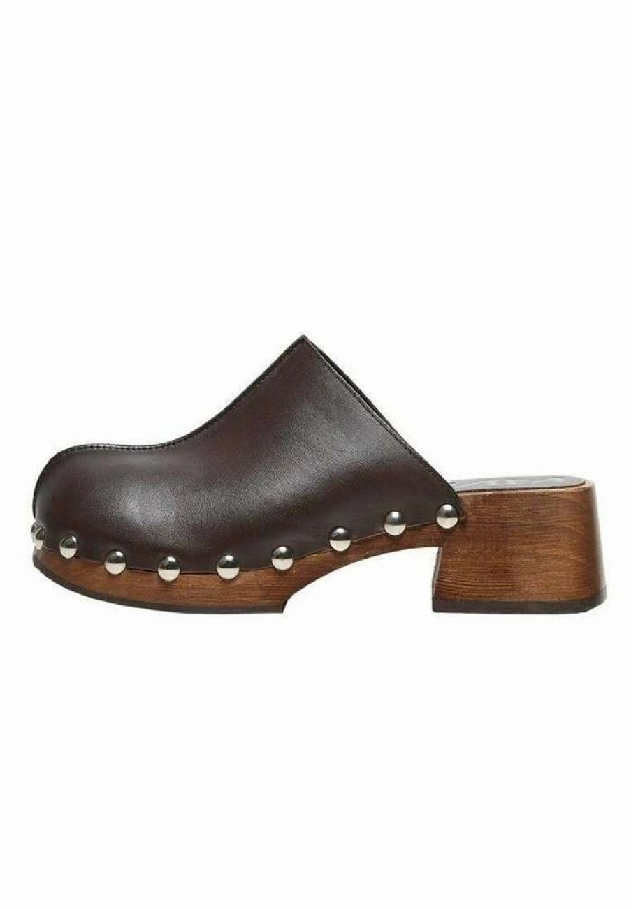 Shoe * | Mango Zueco Clogs Chocolat