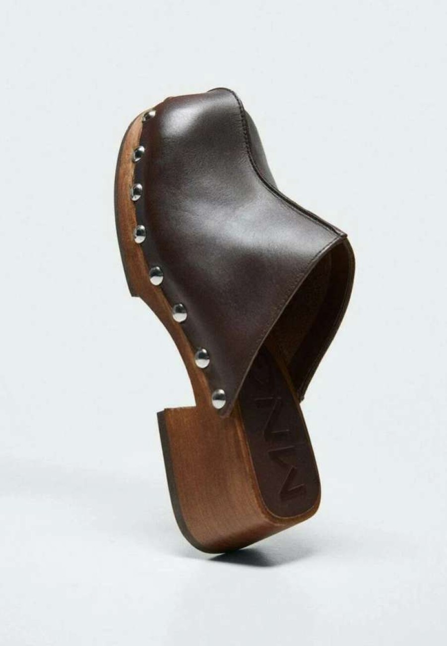 Shoe * | Mango Zueco Clogs Chocolat