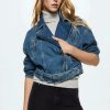 Clothing * | Mango Biker Denim Jacket Middenblauw