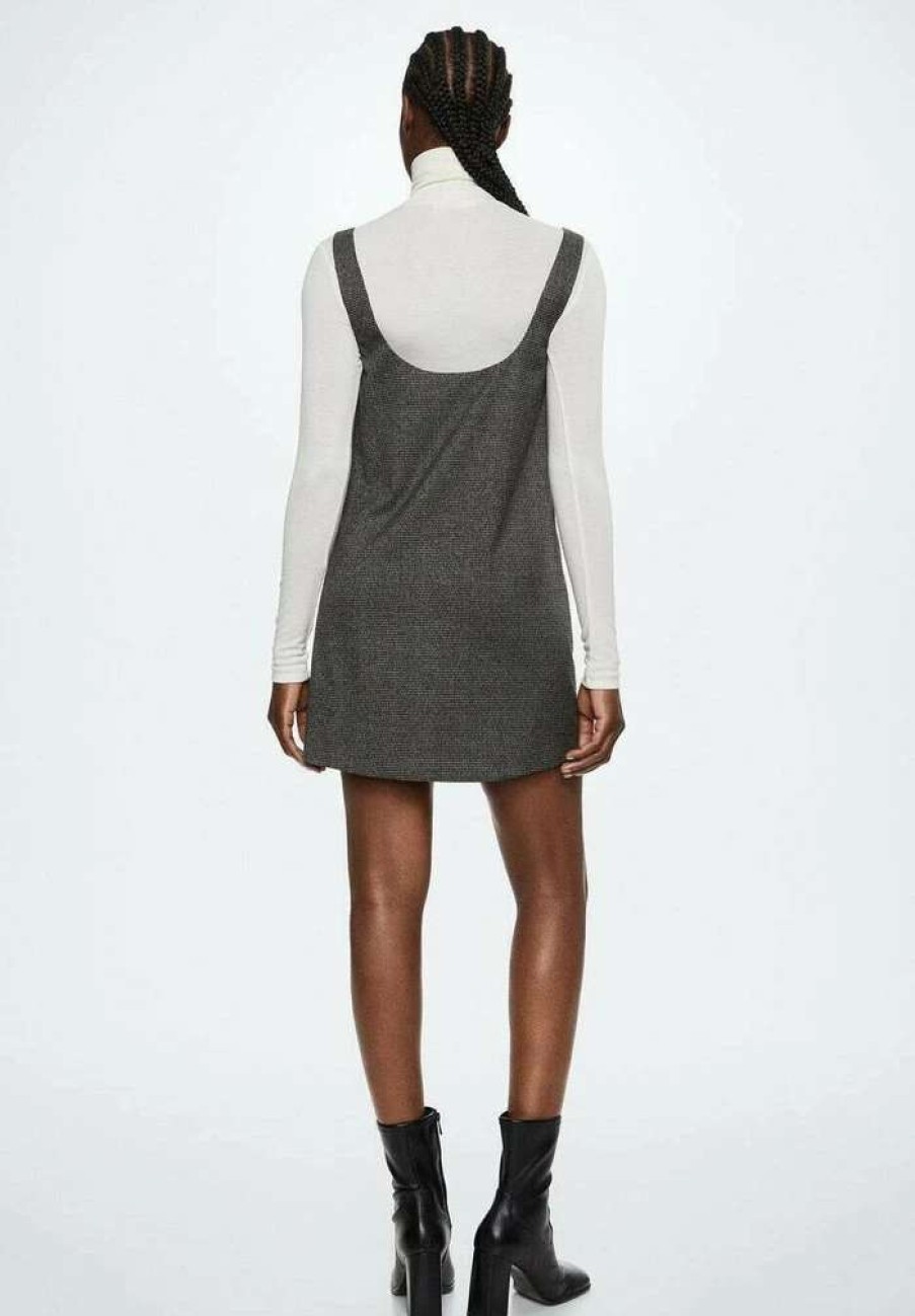 Clothing * | Mango Grunge Day Dress Medium Heather Grey