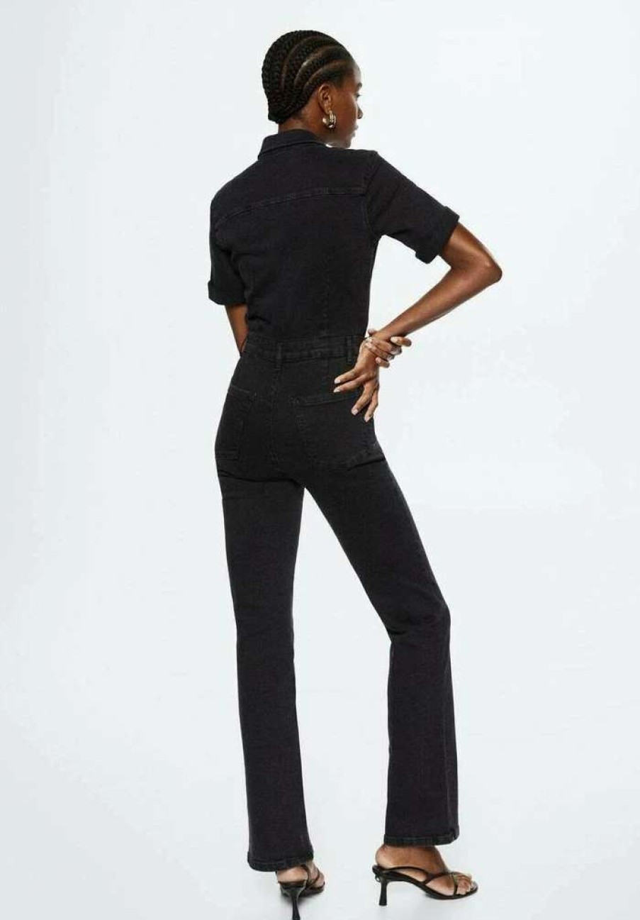 Clothing * | Mango Iggy Jumpsuit Black Denim