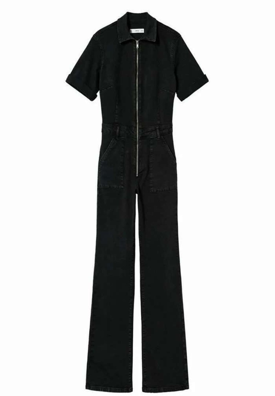 Clothing * | Mango Iggy Jumpsuit Black Denim