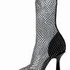 Shoe * | Mango Meshy High Heeled Ankle Boots Silber