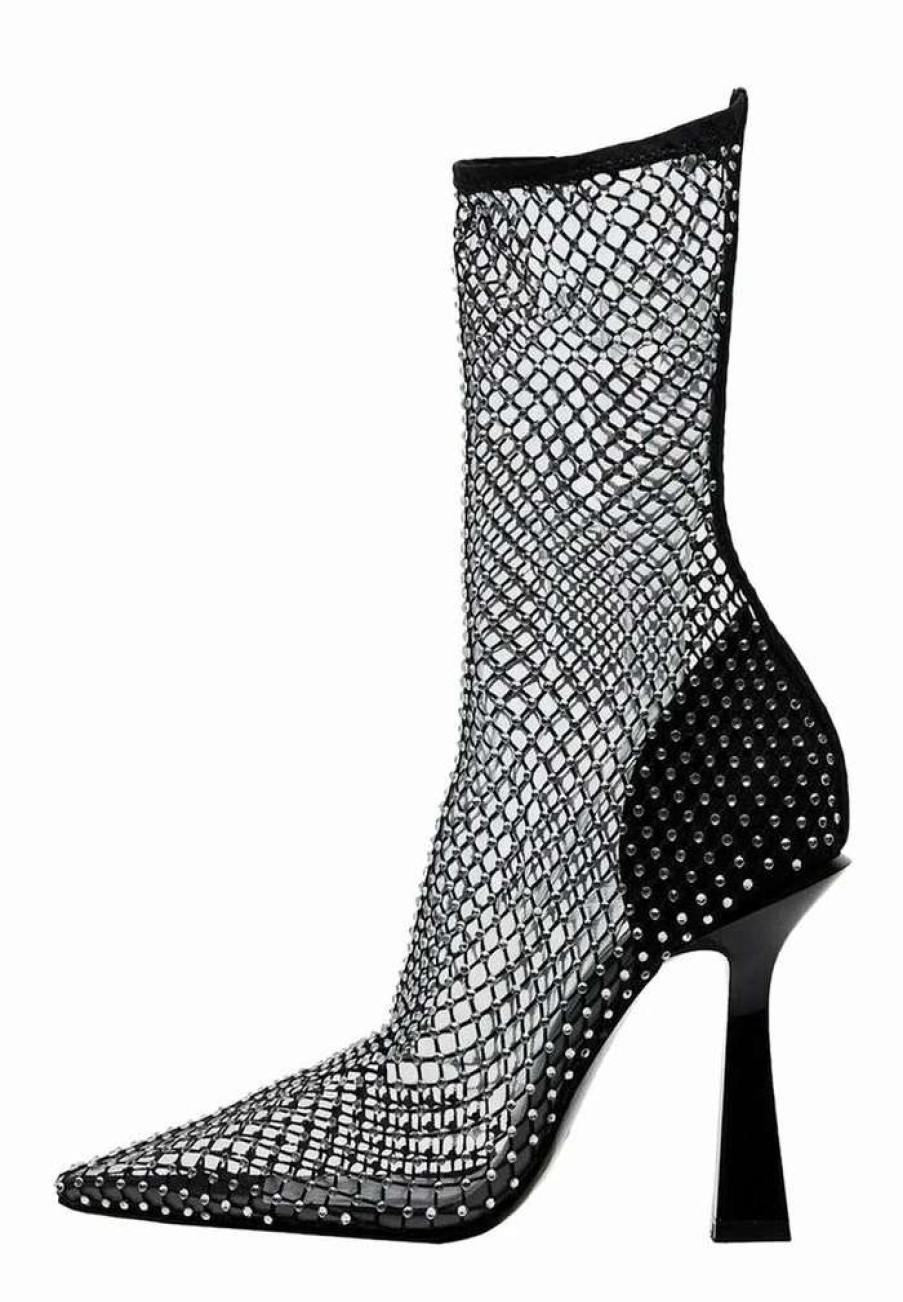 Shoe * | Mango Meshy High Heeled Ankle Boots Silber