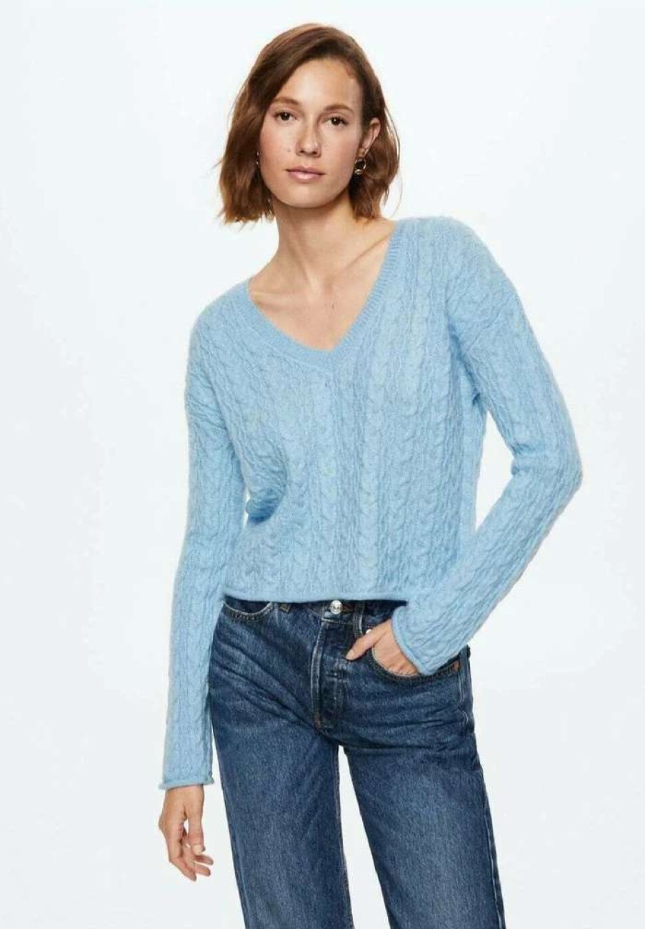 Clothing * | Mango Rinko Jumper Sky Blue