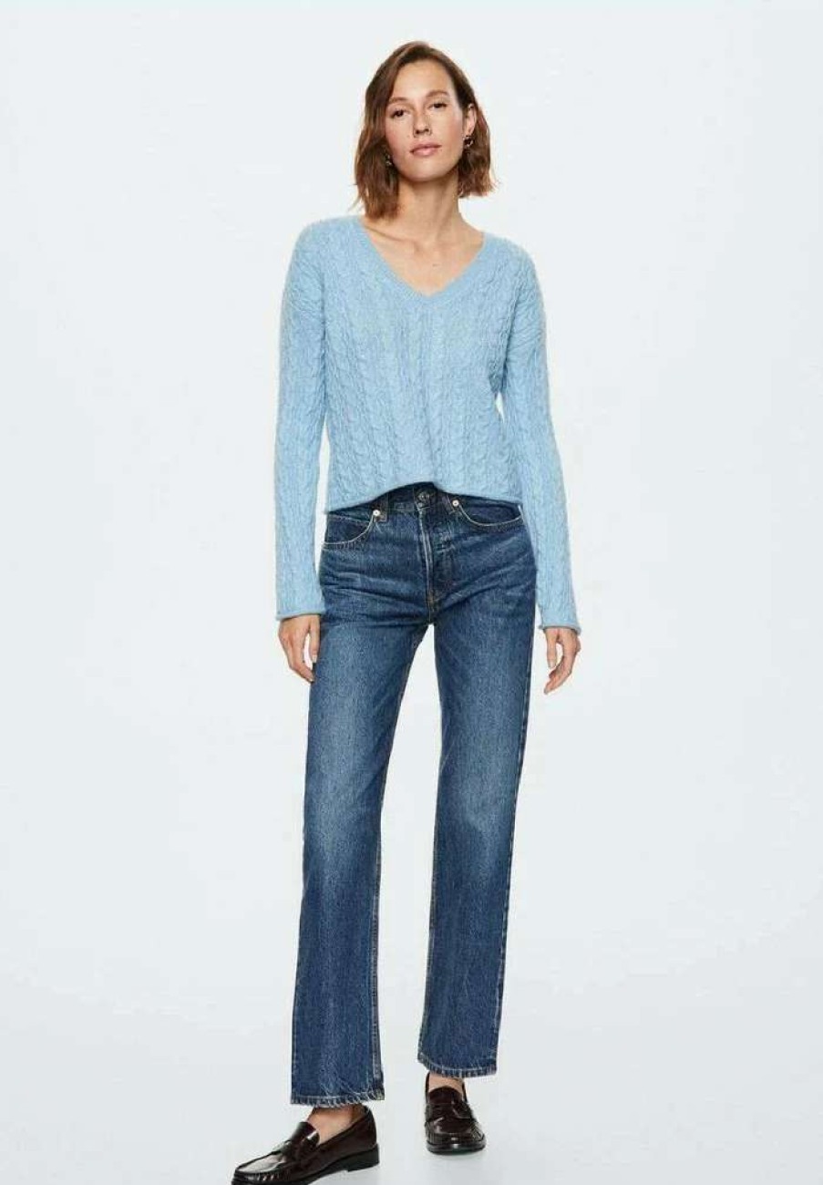 Clothing * | Mango Rinko Jumper Sky Blue