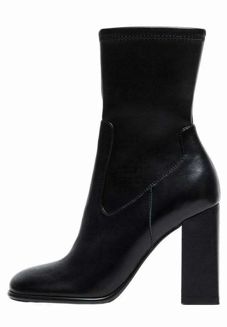 Shoe * | Mango Veleta High Heeled Ankle Boots Svart