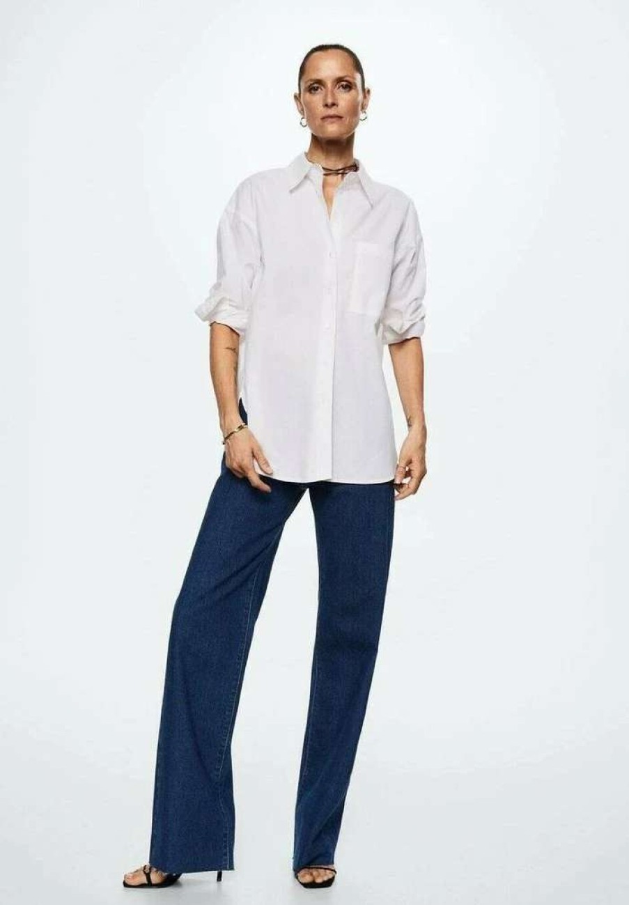 Clothing * | Mango Nora Straight Leg Jeans Dark Blue