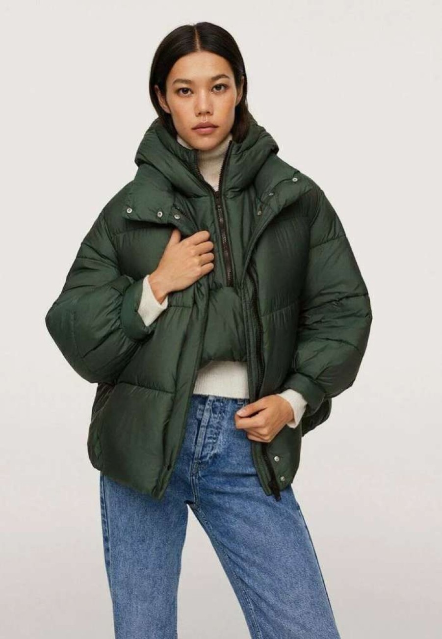 Clothing * | Mango Pi Winter Jacket Donkergroen