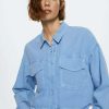 Clothing * | Mango Nala Button-Down Blouse Sky Blue