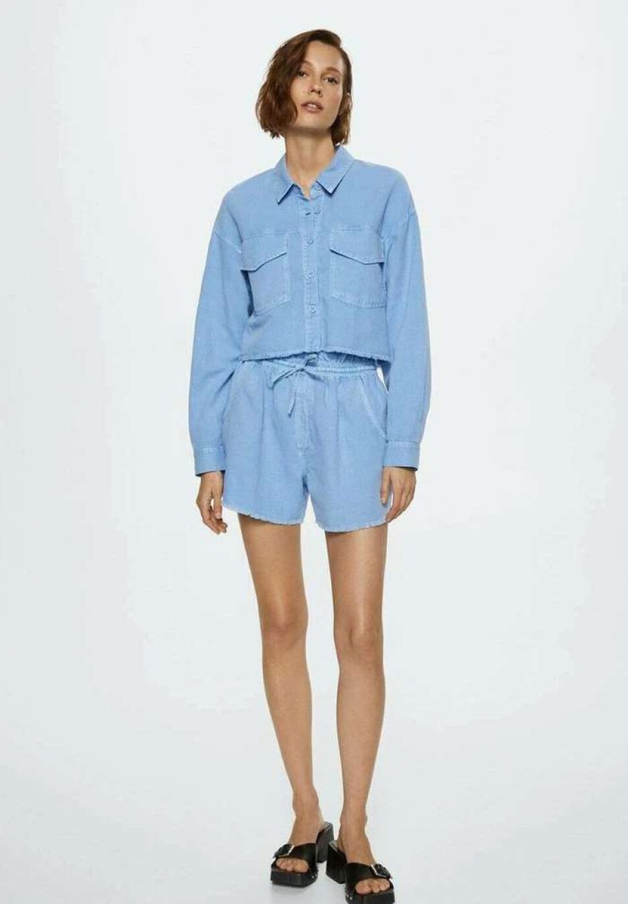 Clothing * | Mango Nala Button-Down Blouse Sky Blue