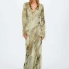 Clothing * | Mango Skin Maxi Dress Kremowy Ecru