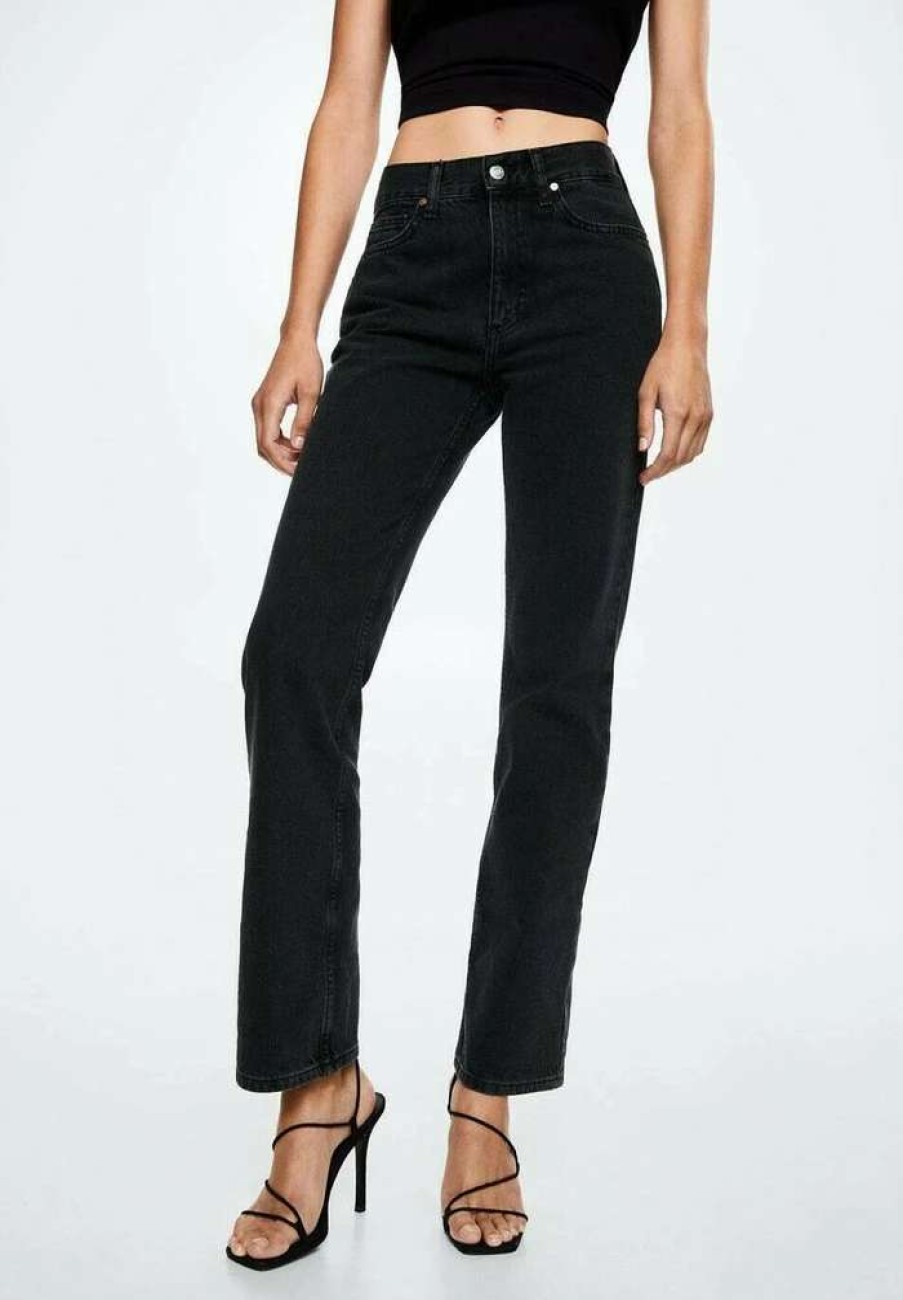 Clothing * | Mango Matilda Straight Leg Jeans Black Denim