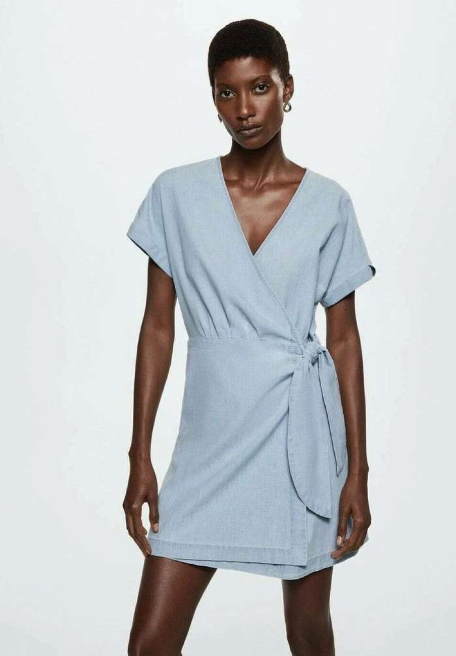 Clothing * | Mango Nim H Day Dress Light Blue