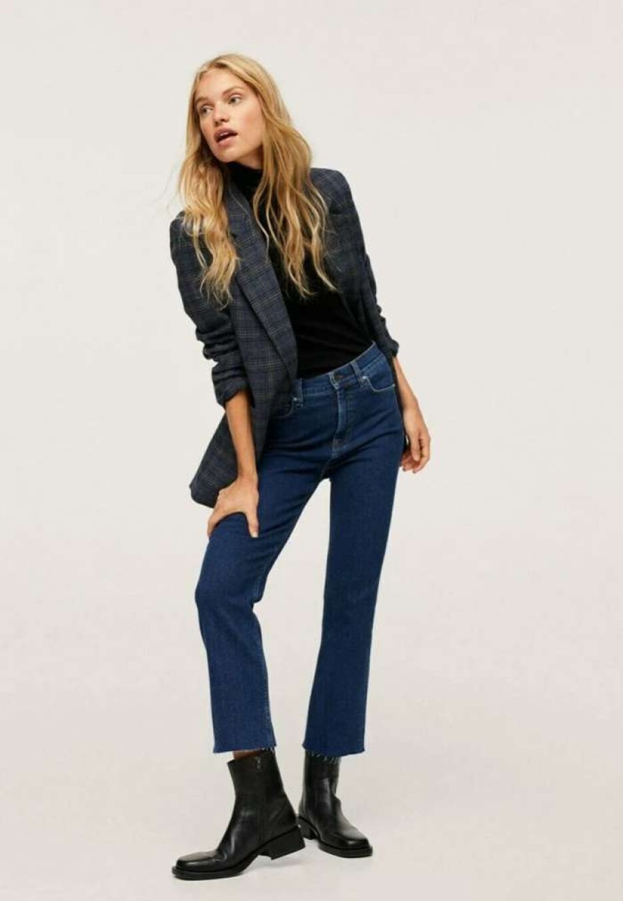 Clothing * | Mango Sienna Straight Leg Jeans Ciemnoniebieski