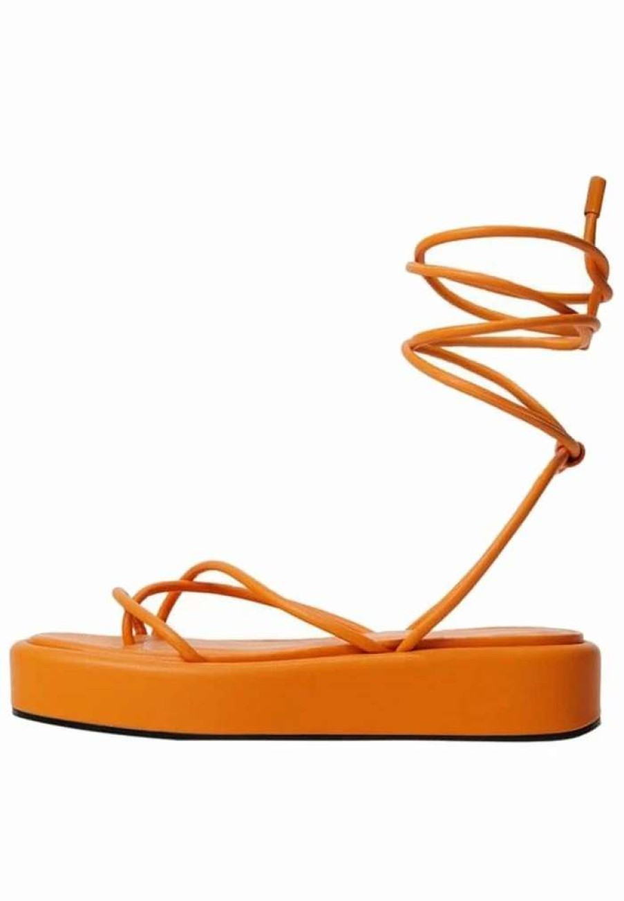 Shoe * | Mango Tube T-Bar Sandals Orange