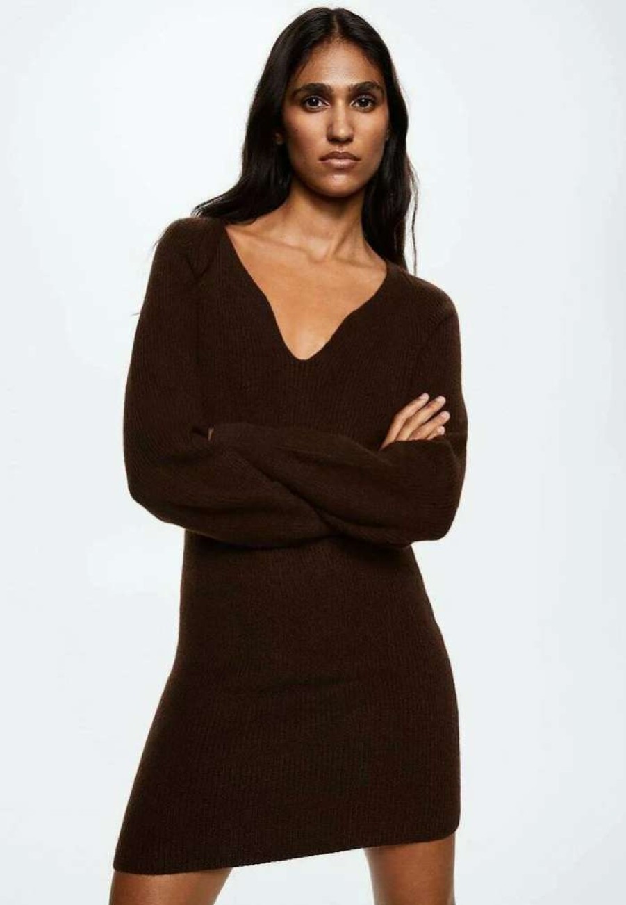 Clothing * | Mango Jolene Jumper Dress Chokoladebrun