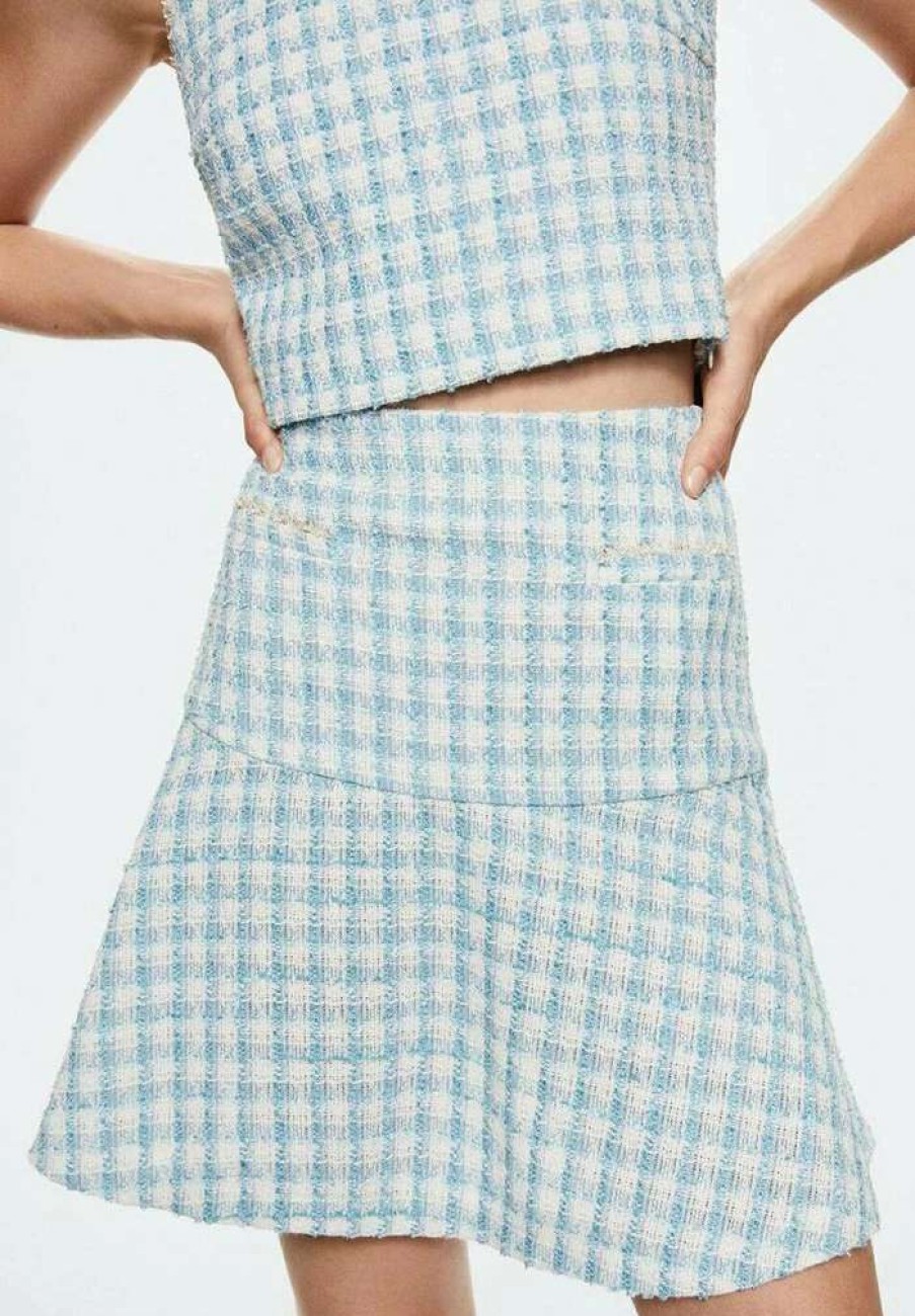 Clothing * | Mango Nilo H A-Line Skirt Blauw