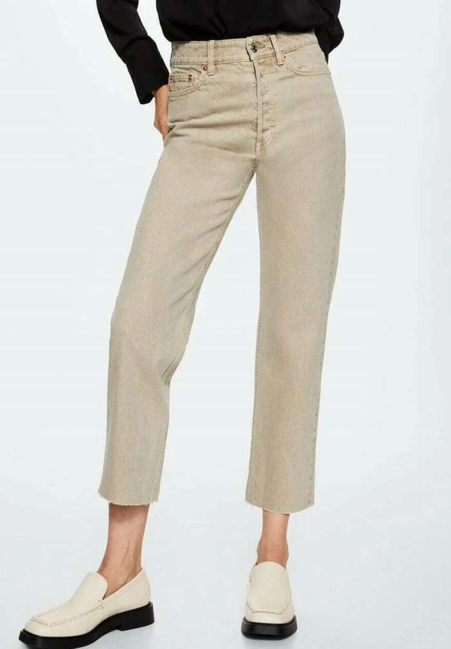 Clothing * | Mango Havana Straight Leg Jeans Sand