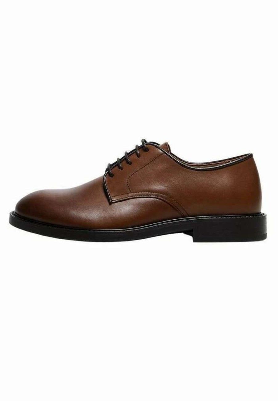 Shoe * | Mango Brasilia Smart Lace-Ups Marron Moyen