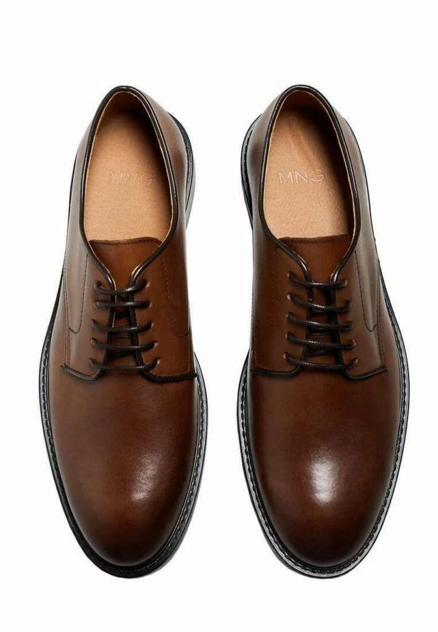 Shoe * | Mango Brasilia Smart Lace-Ups Marron Moyen