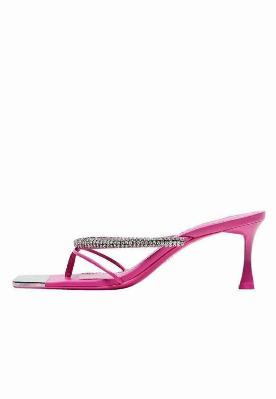 Shoe * | Mango Alexis Heeled Mules Fuchsia