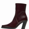 Shoe * | Mango Sunshine Classic Ankle Boots Burgundy