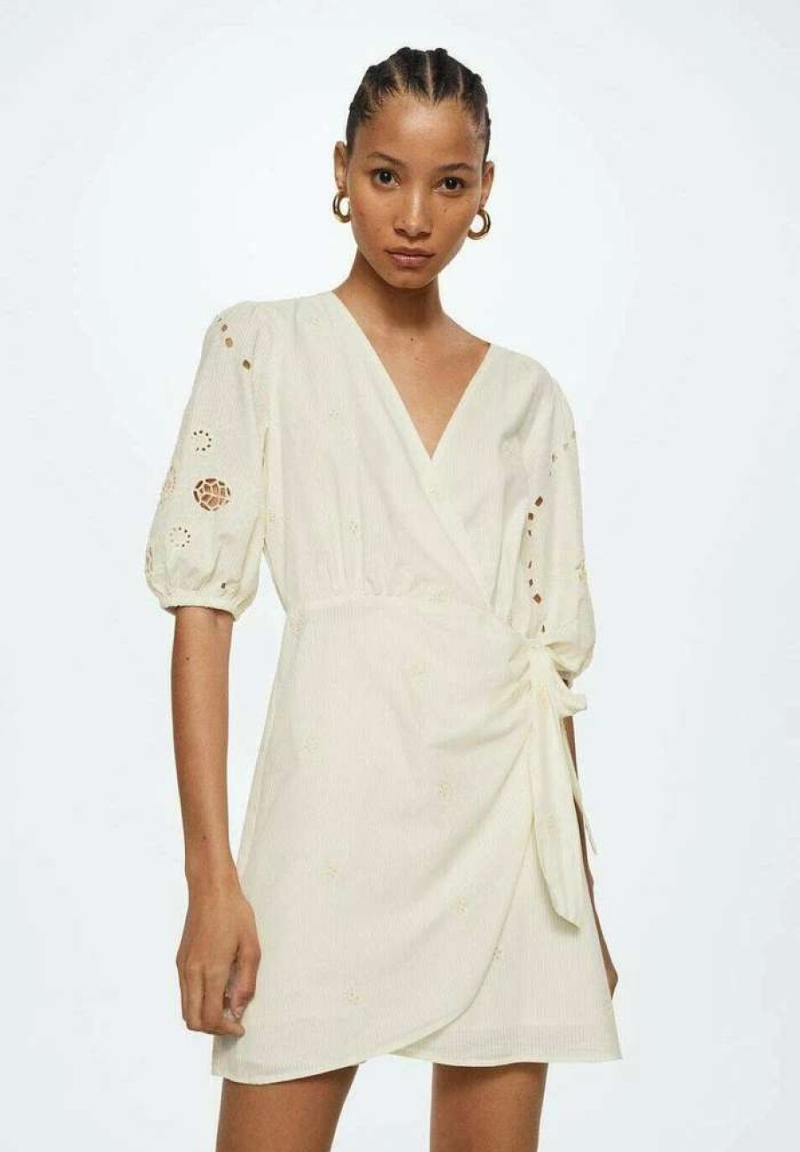 Clothing * | Mango Luki Day Dress Blanc Casse