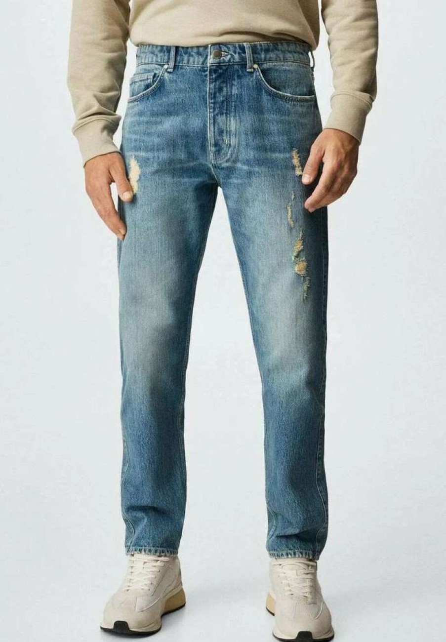 Clothing * | Mango Joel Straight Leg Jeans Stredne Modra