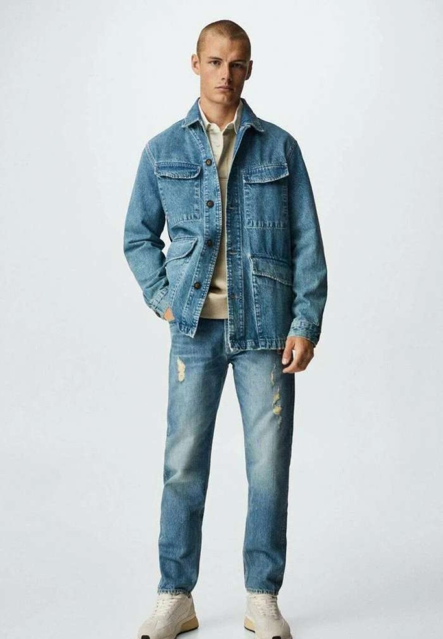 Clothing * | Mango Joel Straight Leg Jeans Stredne Modra