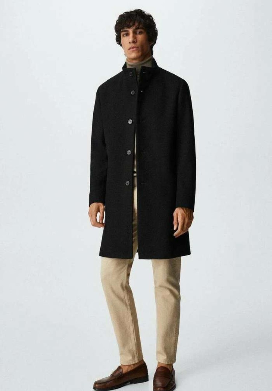 Clothing * | Mango Funnel Short Coat Svart