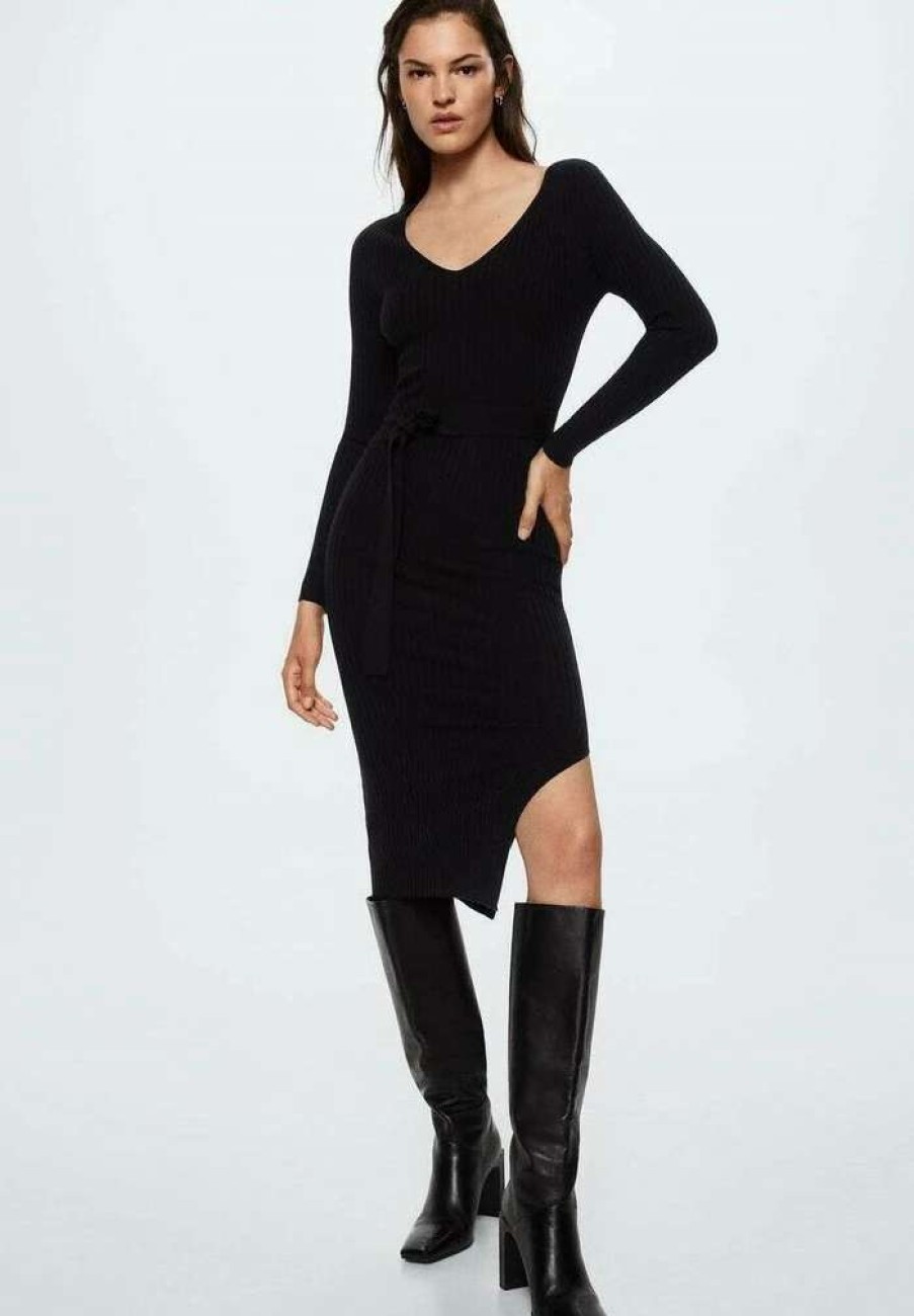 Clothing * | Mango Goletav Shift Dress Zwart