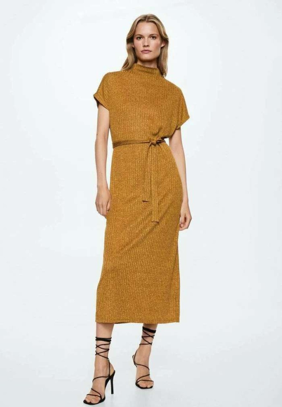 Clothing * | Mango Margot Jumper Dress Mustard Yellow